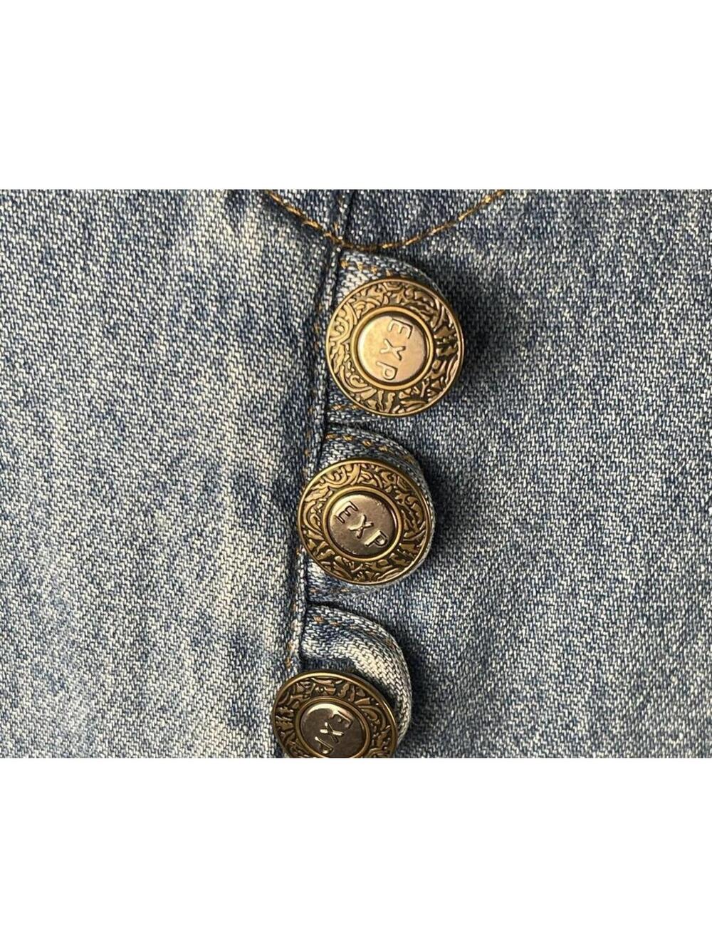 Vintage Denim Button-Front Midi Dress by Express Jeans 9/10- Late 80s-Early 90s - Picture 3 of 10